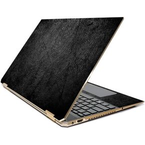 MightySkins Skin Compatible with HP Spectre x360 15.6" Gem-Cut (2019) - Black Leather | Protective, Durable, and Unique Vinyl Decal wrap Cover | Easy to Apply| Made in The USA