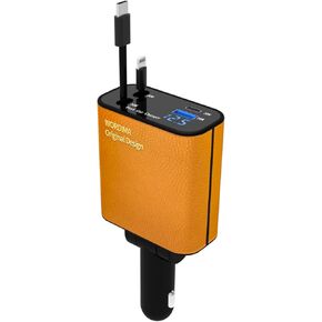 Leather Car Charger,Retractable Fast Car Charger,WORDIMA USB C Car Charger 120W Fast Charging Protocol PD/PPS/QC3.0 and More.Compatible with iPhone 15/14/13/12/11,Galaxy,Pixel,One Plus,Xiaomi,Huawei