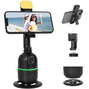 KozyOne Auto Face/Body Tracking Tripod, No App Required, 360° Rotation Phone Holder with Fill Light, Auto Tracking Phone Stand, Smart Gesture Control, for Vlog, Tiktok, Streaming, Zoom