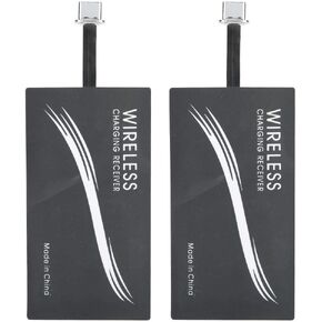 ASHATA 2Pcs Type C QI Charging Receiver Ultra Thin QI Receiver, Electromagnetic Induction 1000mA Fast Charging Qi Coil Receiver for All Type C Cell Phones