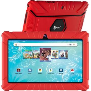 Contixo Kids Tablet V8, 7-inch HD, Ages 3-7, Toddler Tablet with Camera, Includes 50+ Disney Storybooks & Stickers (Value $200) - Android 11, (2024 Model), Red
