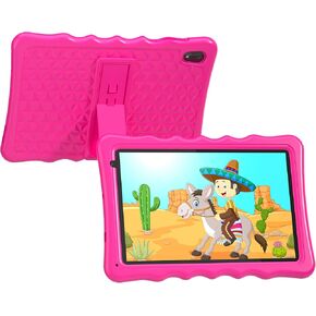 BYYBUO Kids Tablet, 10.1 inch Android 13 Tablet for Kids, 2GB RAM 32GB ROM 6000mAh Battery, Toddler Tablets with Bluetooth, WiFi, Parental Control, Dual Camera, Shockproof Case