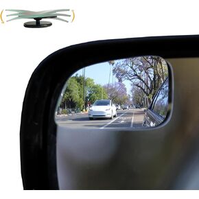 "Rhombus 4000" Car Blind Spot Mirror by Safe View Company - Change Lanes w Confidence, Frameless HD Convex Glass, Seamlessly Contours to Rear View Side Mirrors, Peel & Stick (2Pack)