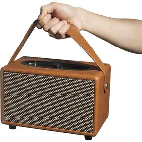 Vintage Leather Bluetooth Speaker 50W High Power Portable Rechargeable Wireless Music Bluetooth 5.0 Player for Outdoor Parties, Camping, and Travel
