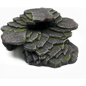 Turtle Basking Platform Climbing Ramp Habitat, Turtle Habitat Reptiles Dock Resting Stone, Aquarium Ornament Rock for Lizard, Frogs, Newts