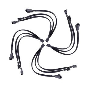 4-Pack 3 Way PWM Fan Splitter Cable, 4 Pin, 12 Inches Length - PC Fan Splitter Converter for Efficient Cooling, Includes PC Fan Extension Cable