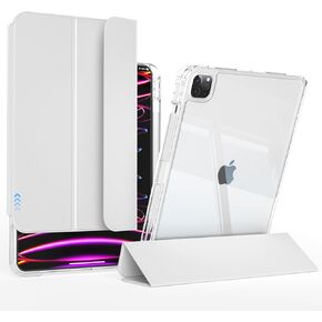 حافظة KenKe iPad Pro 5 مقاس 11 بوصة 2024 (الجيل الخامس) مع حامل أقلام، غطاء خلفي شفاف منزلق 2 في 1 قابل للفصل، يدعم معرف اللمس والنوم/الاستيقاظ التلقائي لجهاز iPad Pro 11، أرجواني