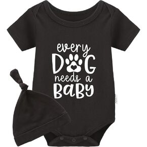 YSCULBUTOL Baby Twins Bodysuits Every Dog Needs A Baby Infant Baby Clothes Unisex Outfits Twin Romper With Hat