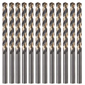 12 PCS 11/64" HSS Black and Gold Coated Twist Drill Bits, Metal Drill, Ideal for Drilling on mild Steel, Copper, Aluminum, Zinc Alloy etc. Pack in Plastic Bag