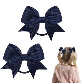 Toddler Hair Bows for Baby Girls - 12Pcs Pink Hair Bow Clips Small Elastic Toddler Hair Bows Ties Ponytail Holders Hair Rubber Bands Toddler Pink Hair Accessories for Baby Girls Toddlers Gifts