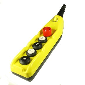ASI PL05D4-E 5 Button Crane Pendant Station, Single Row, Emergency Stop, 1NC/8No Contacts