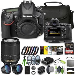 Nikon D850 FX-Format Digital SLR Camera + EN-EL15C Battery + Extreme PRO 64GB Card + Wide Angle Lens Attachment + Photo Editing Software + Nikon AF-S DX NIKKOR 18-140mm f/3.5-5.6G ED VR Lens + More