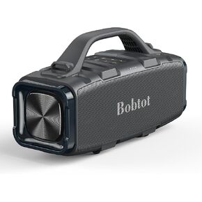 Bobtot Portable Bluetooth Speakers, 60W Peak IPX6 Waterproof Bluetooth Speaker with Handle, Stereo Loud Sound, Deep Bass, Built-in Power Bank, TWS/TF/AUX/EQ, Outdoor for Party, Beach, Camping