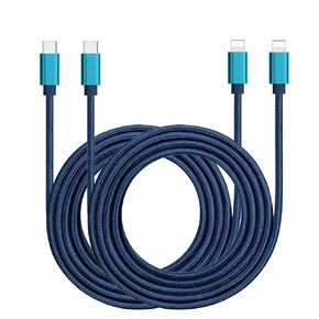 USB Type-C to Phone Charger Cable [2Pack 5FT] Power Delivery Fast Charging Nylon Braided Charger Compatible for Phone13/12/11 Pro Max XR Xs Max X 8 Plus 7 (Black)