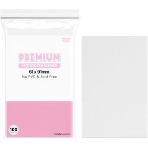 Kpop Photocard Sleeves Clear Polypropylene Card Protector for Albums Photocards, PVC Free and Acid Free, 100 Sleeves per Pack (57x88mm)