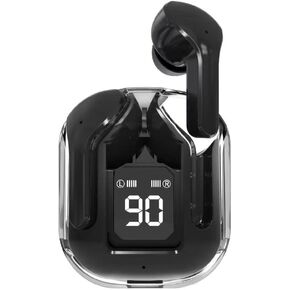2049 Wireless Bluetooth Earbuds with Transparent Charging Case Digital Display with Long Battery Life (Fluorescent Green)
