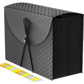 Expanding File Folders Accordion File Organizer with 24 Pockets,Accordian Document Folder Letter Size,Expandable Filing Box,Bill,Receipt and Paper Organizer Storage Boxes,Light-Duty,Portable Perfect