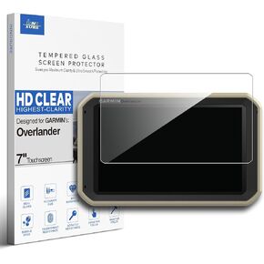 واقي شاشة من الزجاج المقوى لجهاز Garmin Overlander مقاس 7 بوصات تعمل باللمس لجميع التضاريس ومضادة لبصمات الأصابع (شفاف عالي الدقة)