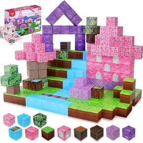 60PCS Magnetic Blocks for Toddlers Toys: Build Magnet Dark Castle Magnet World Set - Magnetic Construction Cube Toys - Montessori Sensory Toys for Toddlers 6 7 8 9 10 Year Old Girls Boys