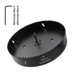 8.5-inch Hole Saw Cutting Depth Bi-Metal Hole Cutter with Drill Bit and Hex Wrench Drilling Holes in Wood Plastic Drywall Thin Metal
