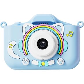 Kids Dual Lens Toy Camera,9600W Pixel HD, Electronic Anti-Shake, Suitable Toddler Girls Boys Aged 3-9 Children's Christmas Birthday Gift with 64GB TF Card (Pink)