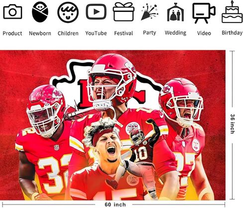 Background Football Birthday Decorations, Football Happy Birthday Banner Backdrop for Birthday Party Supplies (5x3ft) in Saudi Arabia