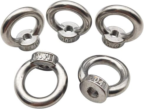 Sipery 6Pcs Ring Shape Lifting Eye Nut M8 304 Stainless Steel Female Thread Lifting Ring Eye Bolts in Saudi Arabia