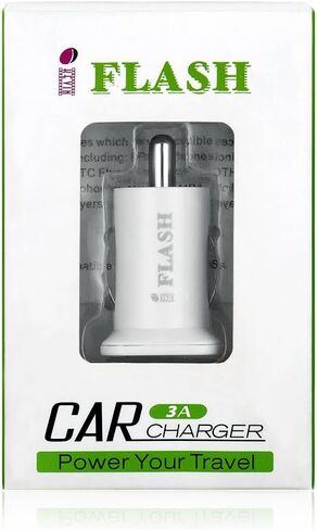 محول شاحن ولاعة سيارة iFlash ثنائي USB مع مخرج 3A - إخراج سريع وشديد التحمل - يدعم Apple iPad Pro / Air 2 / mini 2/3/4 iPhone X / 8 Plus / 7 / 6S Plus / 6 / SE /5S (أبيض) in Kuwait