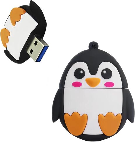 128GB USB 3.0 Flash Drive Cartoon Novelty Cute Cat Memory Stick Silicone Rubber Ainmal Pendrive White, 128GB-whitecat3.0 in Kuwait