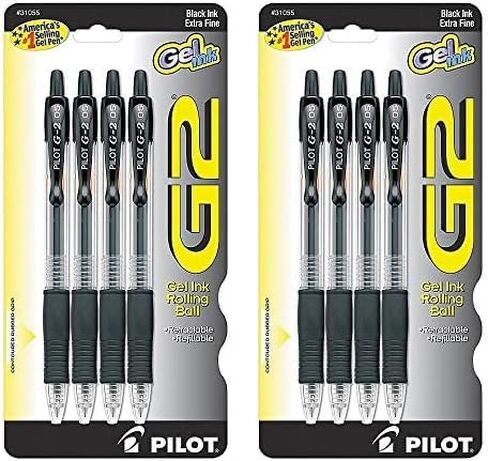 Pilot, G2 Premium Gel Roller Pens, Extra Fine Point 0.5 mm, Pack of 4, Black in Saudi Arabia