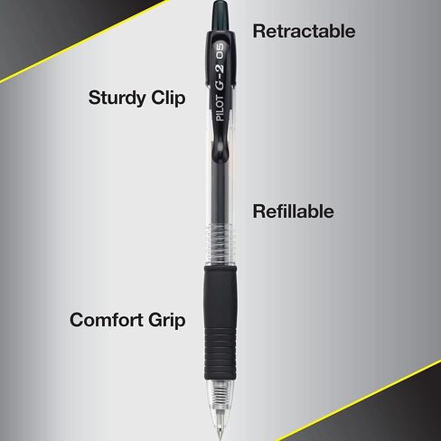 Pilot, G2 Premium Gel Roller Pens, Extra Fine Point 0.5 mm, Pack of 4, Black in Saudi Arabia