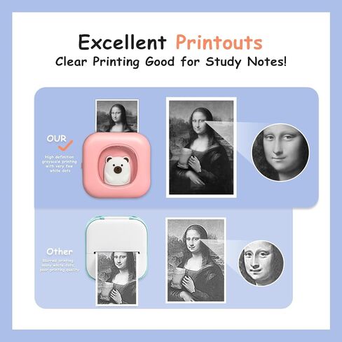 Easter Basket Stuffers,Sticker Printer,Mini Printer Portable Thermal Printer Inkless Pocket Printer with AI Technology,Bluetooth Photo Printer for Learning Assistance, Notes, Journal,Study Notes in Saudi Arabia