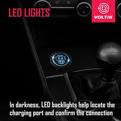 VOLTIK USB-C Charger Socket, 12V-24V Power Outlet with 18W PD Port LED Light Water-Resistant Fast USB Type C Adapter for RV, Car, Boat, Marine, Scooter, Motorcycle in Saudi Arabia