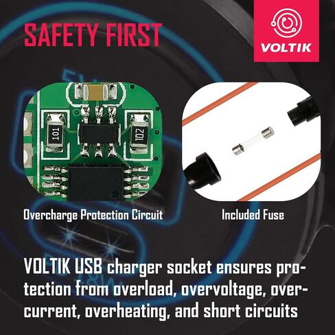 VOLTIK USB-C Charger Socket, 12V-24V Power Outlet with 18W PD Port LED Light Water-Resistant Fast USB Type C Adapter for RV, Car, Boat, Marine, Scooter, Motorcycle in Saudi Arabia