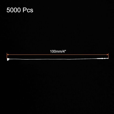 MECCANIXITY 5000pcs Plastic Tag Ties Fastener 4 Inch Security Loop Tie Pins Hang Tags Snap Lock for Clothing Price Tag Shoes Snap Lock Luggage Label, Black in Saudi Arabia