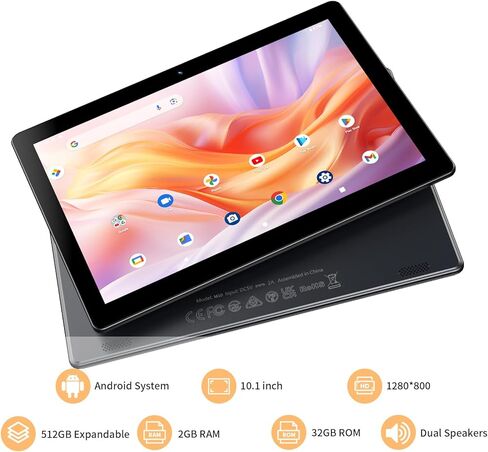 تابلت 10 بوصة يعمل بنظام أندرويد مع ذاكرة وصول عشوائي 2 جيجابايت، ذاكرة وصول عشوائي 32 جيجابايت، 512 جيجابايت قابلة للتوسيع، شاشة IPS عالية الدقة 1280 * 800، بطارية 6000 مللي أمبير، كاميرا مزدوجة، واي فاي، بلوتوث، كمبيوتر لوحي in Kuwait