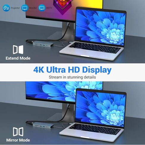موزع USB C 9 في 1، محول Tymyp USB C متعدد المنافذ بما في ذلك 4K HDMI، 2 × منافذ USB 3.0، نقل بيانات USB C 3.0، 2 × USB 2.0، شحن PD 100 وات، SD/TF لأجهزة الكمبيوتر المحمولة والأجهزة من النوع C وما بعدها in Saudi Arabia