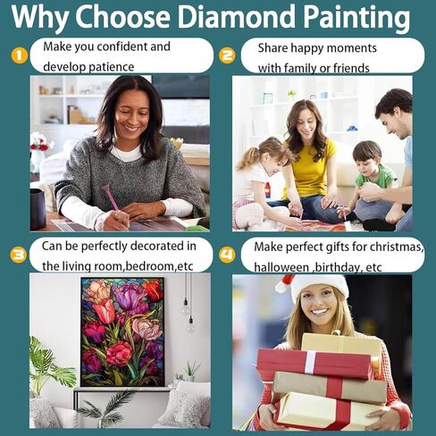 ajepon Hummingbird Diamond Art Kit-Flower 5D الماس اللوحة للبالغين، الزجاج الملون الكبار الماس مجموعات الطلاء، جوهرة اللوحة عدة الفنون للجدار ديكور المنزل الفنون الحرفية 14x14inch in Kuwait