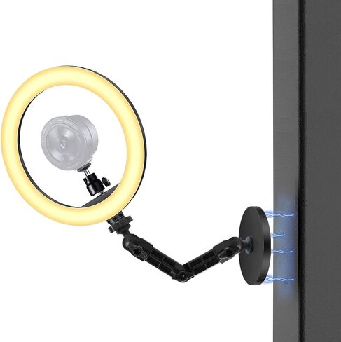 مصباح حلقي لكاميرا الويب Kiyo pro مع حامل جداري مغناطيسي، ضوء متدفق 10 بوصة مع حامل حائط مغناطيسي دوار متوافق مع كاميرات الويب Razer kiyo وkiyo pro وkiyo X وAnker in Kuwait