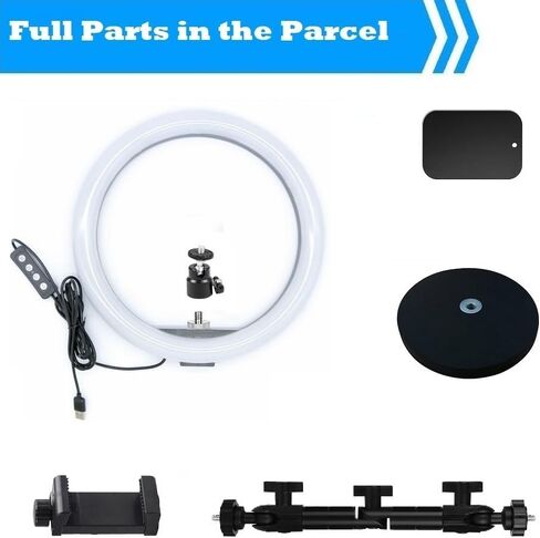 مصباح حلقي لكاميرا الويب Kiyo pro مع حامل جداري مغناطيسي، ضوء متدفق 10 بوصة مع حامل حائط مغناطيسي دوار متوافق مع كاميرات الويب Razer kiyo وkiyo pro وkiyo X وAnker in Kuwait
