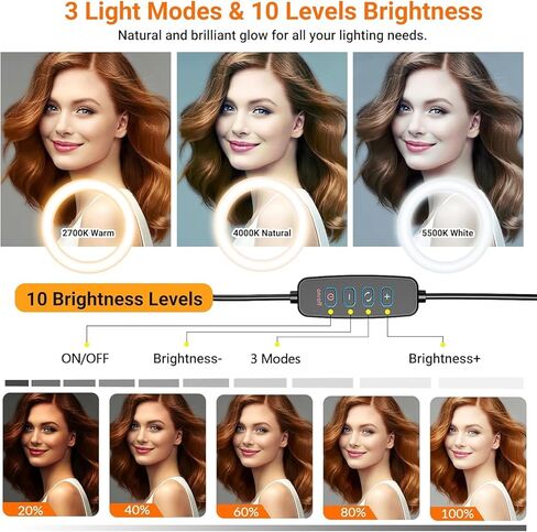 مصباح حلقي لكاميرا الويب Kiyo pro مع حامل جداري مغناطيسي، ضوء متدفق 10 بوصة مع حامل حائط مغناطيسي دوار متوافق مع كاميرات الويب Razer kiyo وkiyo pro وkiyo X وAnker in Kuwait