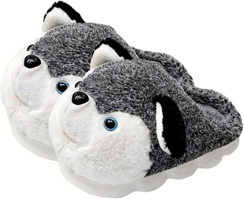 Women's Slippers Cute Dog Slippers Cartoon Slippers Animal Slippers Warm Slippers Winter Slippers Home Slippers Furry Slippers in Saudi Arabia