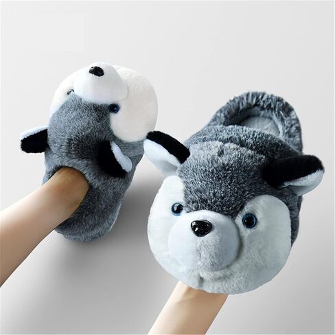 Women's Slippers Cute Dog Slippers Cartoon Slippers Animal Slippers Warm Slippers Winter Slippers Home Slippers Furry Slippers in Saudi Arabia
