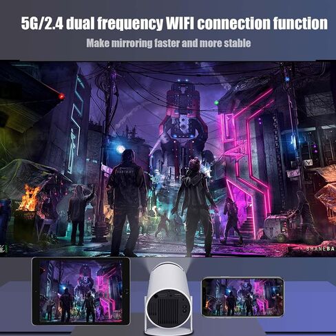 projector with wifi and bluetooth portable projector 4K 1080P full HD support smart projector 5G/2.4G 180° rotatable outdoor projector for mobile phone/TV/laptop home projector in Saudi Arabia