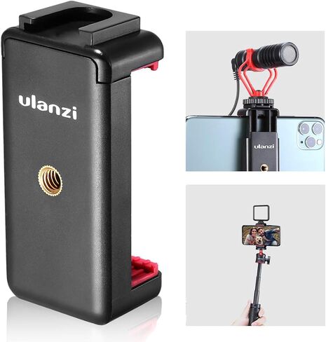 ULANZI White ST-07 حامل ثلاثي للهاتف مع حامل حذاء بارد للميكروفون LED ضوء فيديو 1/4 بوصة برغي ثلاثي القوائم لهاتف iPhone 11/Pro/Pro Max XS Max XR X 8 7 Plus Samsung Galaxy OnePlus Google Pixel Vlogging in Saudi Arabia