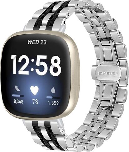 Chofit متوافق مع Fitbit Versa 4/Versa 3/Sense 2/Sense Bands للنساء والرجال، سوار معصم بديل من الفولاذ المقاوم للصدأ لـ Fitbit Versa 4 in Kuwait