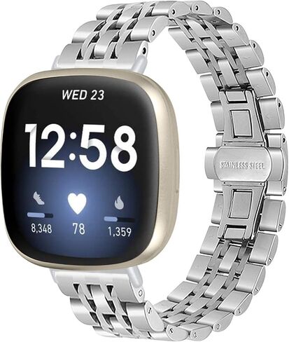 Chofit متوافق مع Fitbit Versa 4/Versa 3/Sense 2/Sense Bands للنساء والرجال، سوار معصم بديل من الفولاذ المقاوم للصدأ لـ Fitbit Versa 4 in Kuwait