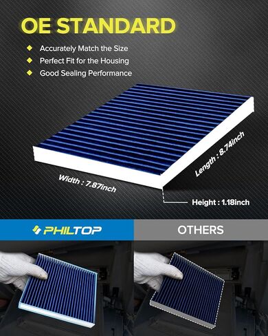 فلتر هواء المقصورة PHILTOP ACF271 (CF12155)، بديل لـ XC90 (2016-2023)، S90، V90 Cross Country (2017-2023)، V90 (2017-2021)، XC60 (2018-2023)، S60، V60 (2019-2023) )، V60 كروس كانتري (2020-2023) in Kuwait