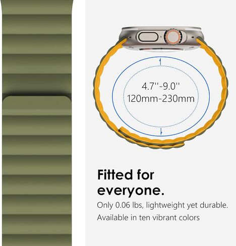 Fullife Design for Apple Watch Bands for Men Women, Silicone Magnetic Bands Sport Solo Loop for Ultra 2/Ultra 49mm, Apple Watch Series 10 46mm, 9/8/7 45mm, SE2/SE/6/5/4 44mm, 3/2/1 42mm Contrast Color in Saudi Arabia