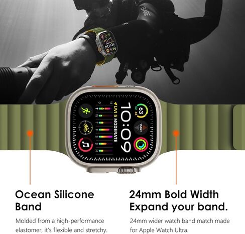 Fullife Design for Apple Watch Bands for Men Women, Silicone Magnetic Bands Sport Solo Loop for Ultra 2/Ultra 49mm, Apple Watch Series 10 46mm, 9/8/7 45mm, SE2/SE/6/5/4 44mm, 3/2/1 42mm Contrast Color in Saudi Arabia